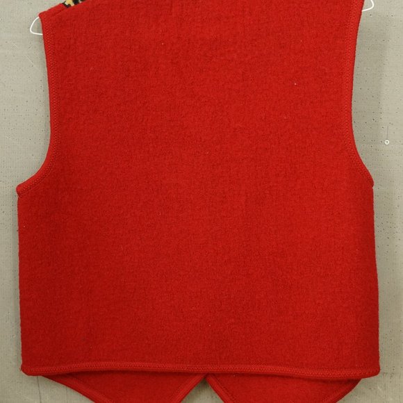 Lisa International Boiled Wool Vest Red Leopard Print Size M - Picture 5 of 5
